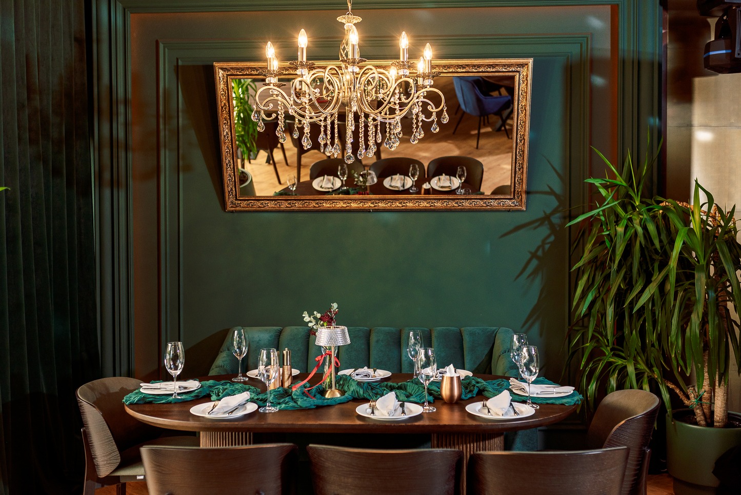 Een rustige privélounge voor een VIP-diner